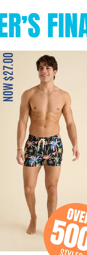 Lined Classic Swim Trunk: The Black Light Nights 4" - NOW $27.00