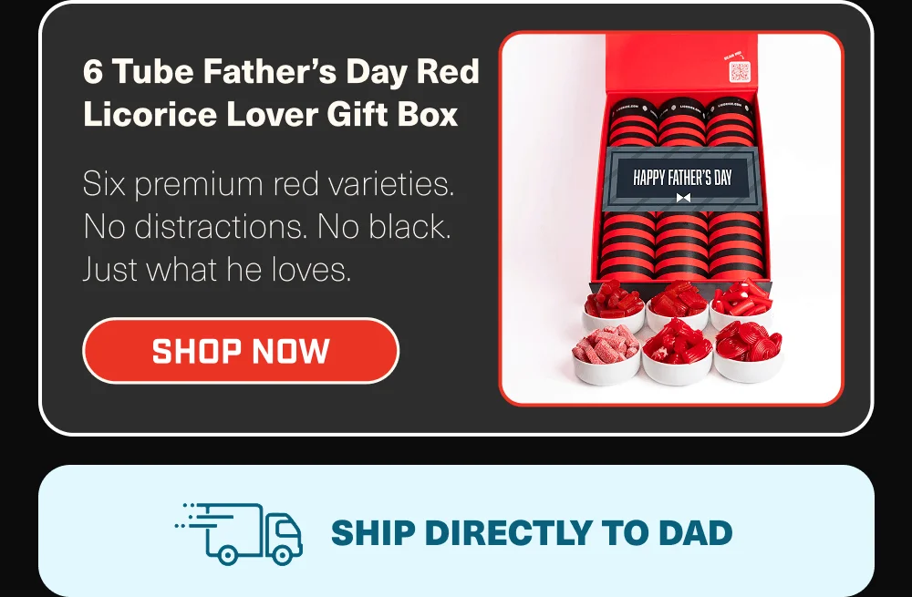 6 Tube Father’s Day Red Licorice Lover Gift Box