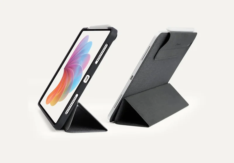 Bumper Case and Folio Case next to each other, both standing up.