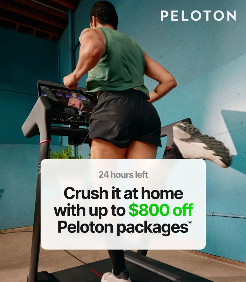 Crush it at home with up to $800 off Peloton packages*