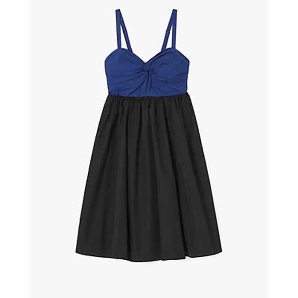 Twist Bodice Colorblocked Dress