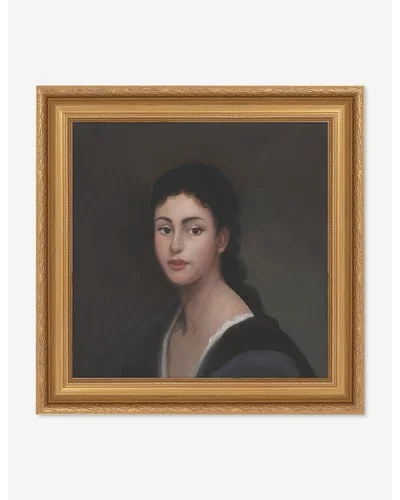 Portrait of A Woman Wall Art by Ryan Brown-Ornate Gold / 14" x 14"