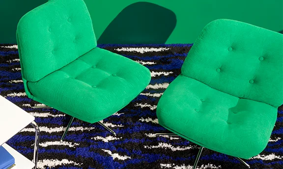 green swivel chair
