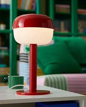 red table lamp