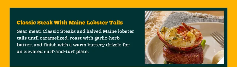 Classic Steak With Maine Lobster Tails