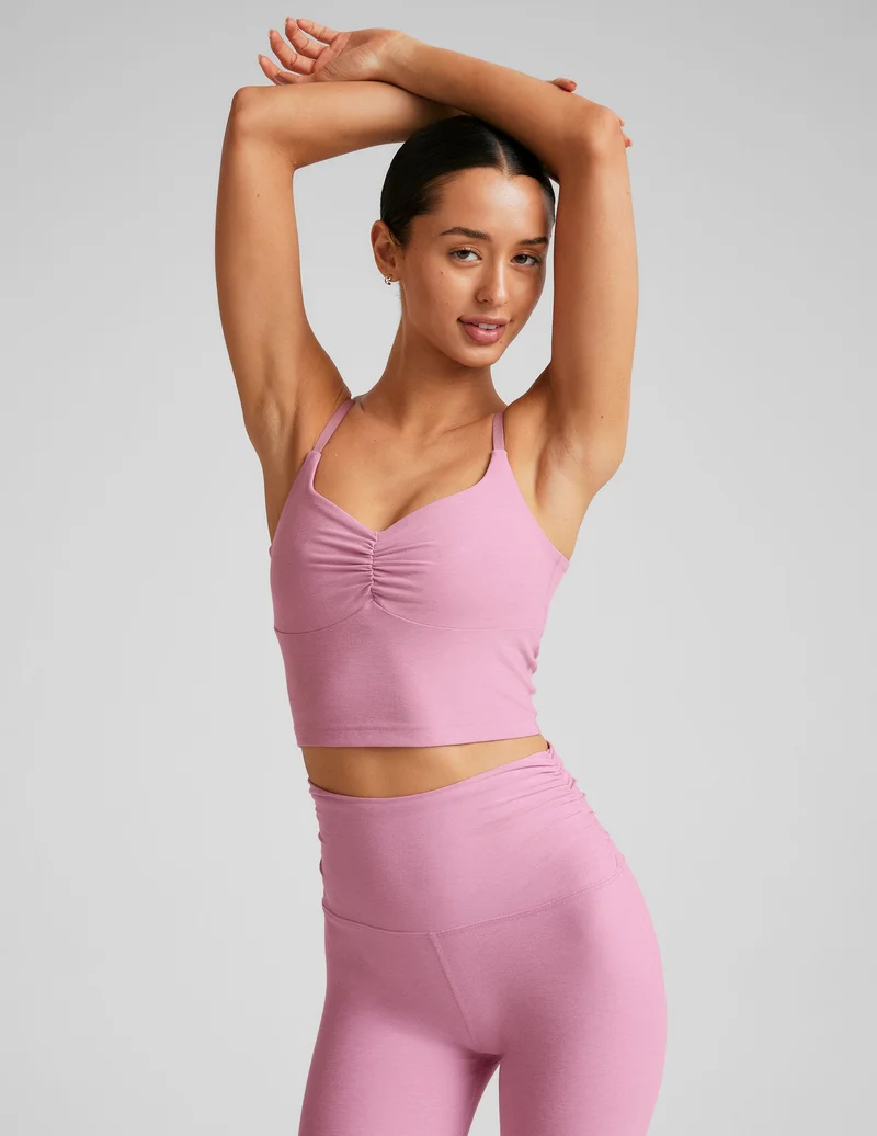 Image of Spacedye Raise The Barre Shirred Cropped Tank