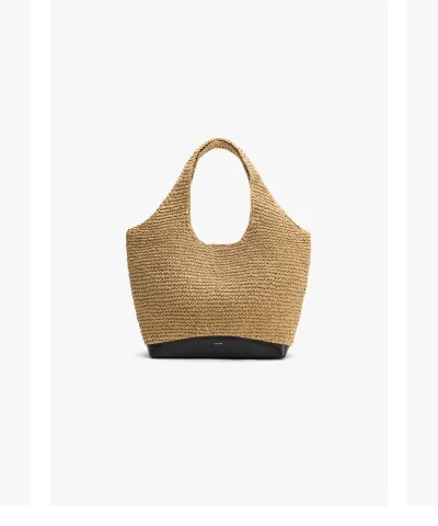 Large Raffia Tote Dark Natural