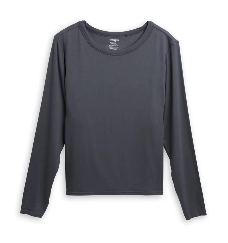 Image of Long Sleeve Bra Top - TENCEL™ Modal Slate