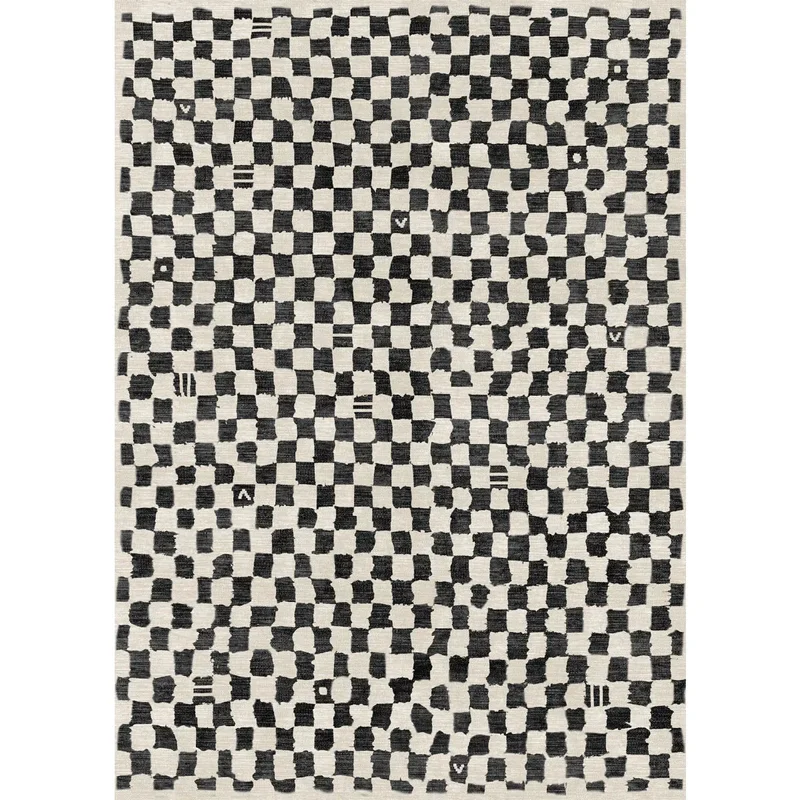 Image of Metro Checkered Black & White Rug