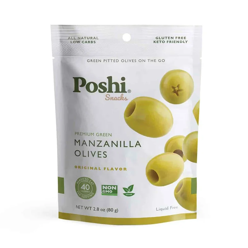 Manzanilla Olives, Green Pitted, 2.8 Oz