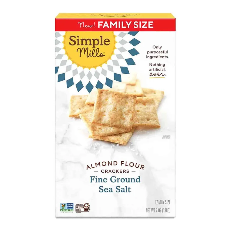 Almond Flour Crackers, Fine Ground Sea Salt, Family Size, 7 Oz