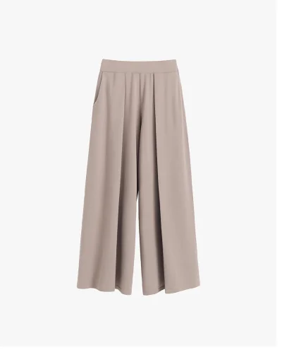 French Terry Pleated Pant Stone