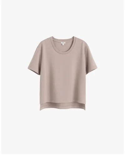 French Terry Cropped Tee Stone
