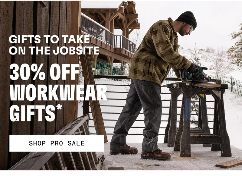 Gifts to take on the jobsite. 30% Off Workwear Gifts.