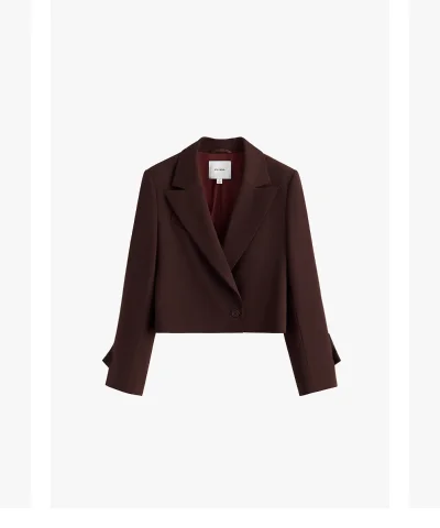 Wool Cropped Blazer Fondant