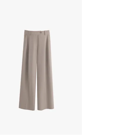 Wool Wide Leg Pant Clay