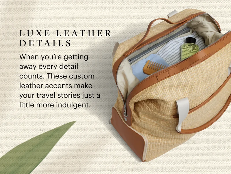 LUXE LEATHER DETAILS | When you're getting away every detail counts. These custom leather accents make your travel stories just a little more indulgent.