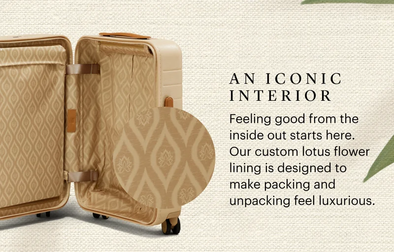AN ICONIC INTERIOR | Feeling food from the inside out starts here. Our custom lotus flower lining is designed to make packing and unpacking feel luxurious.
