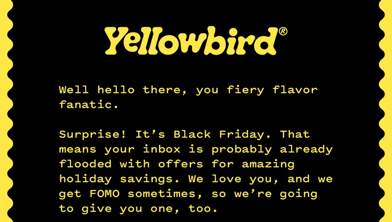 Yellowbird | Black Friday Sale