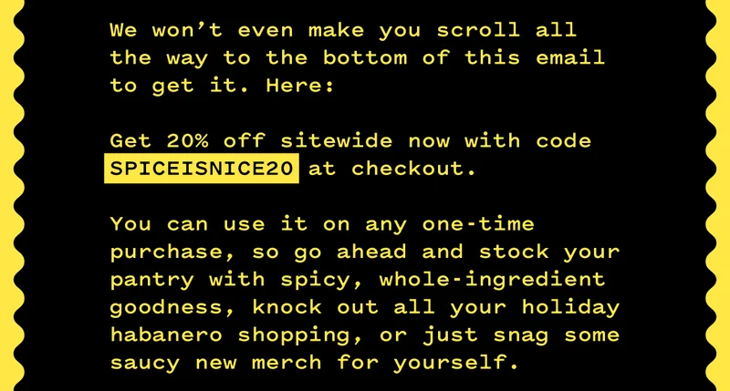 20% off with code SPICEISNICE20