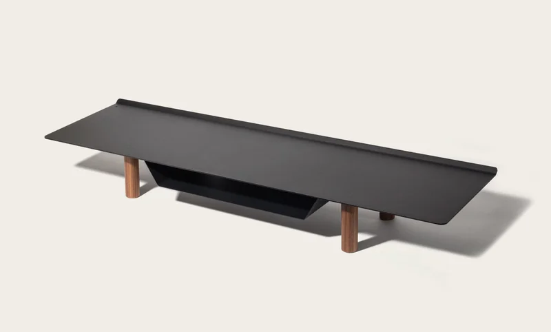 Image of Gather Large Monitor Stand (Black/Walnut)