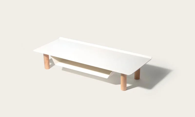 Image of Gather Small Monitor Stand (White/Maple)