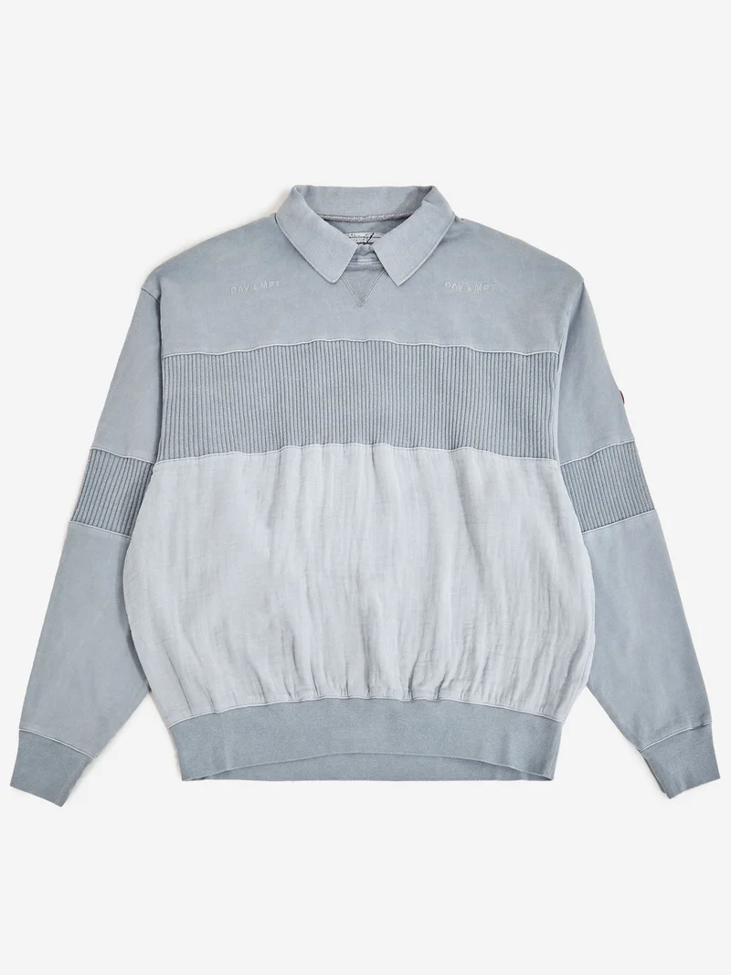 Image of C.E Cav Empt Overdye Collared Light Crew Neck - Grey
