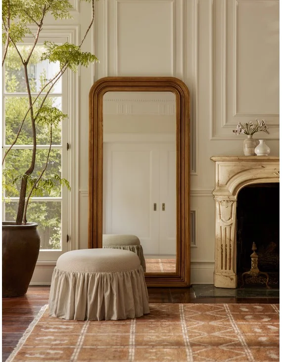 Haisley Floor Mirror-Gold