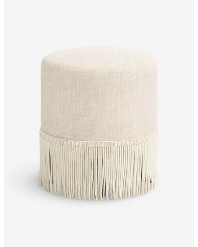 Alair Round Ottoman - Tiger Gold by Sarah Sherman Samuel
