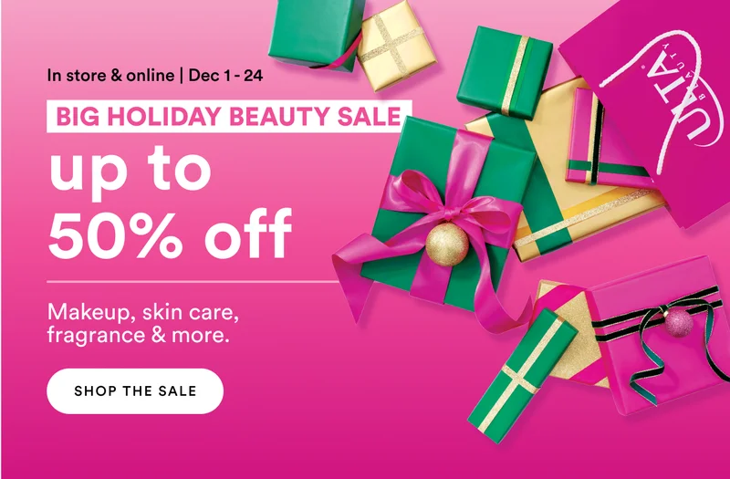 Dec 1 - 24 | Big Holiday Beauty Sale | Up to 50% off | Makeup, skin care, fragrance & more | Shop the sale