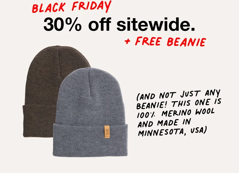 30% Off + Free Beanie