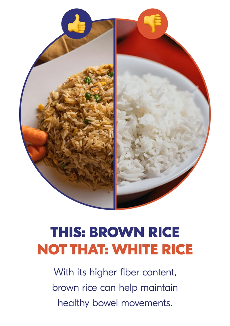 Eat brown rice, not white rice!