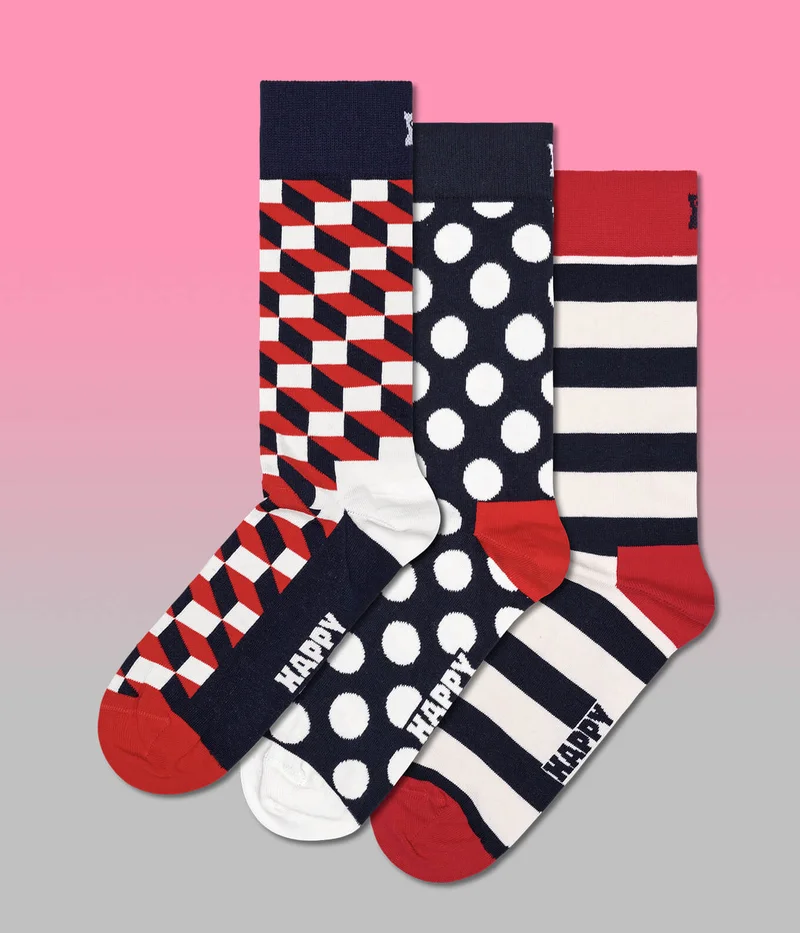 3-Pack Classic Filled Optic Socks