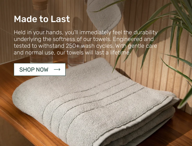 Made to Last - Held in your hands, you'll immediately feel the durability underlying the softness of our towels. Engineered and tested to withstand 250+ wash cycles. With gentle care and normal use, our towels will last a lifetime.