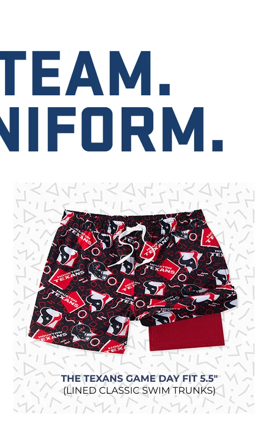 Lined Classic Swim Trunk: The Texans Game Day Fits 5.5"
