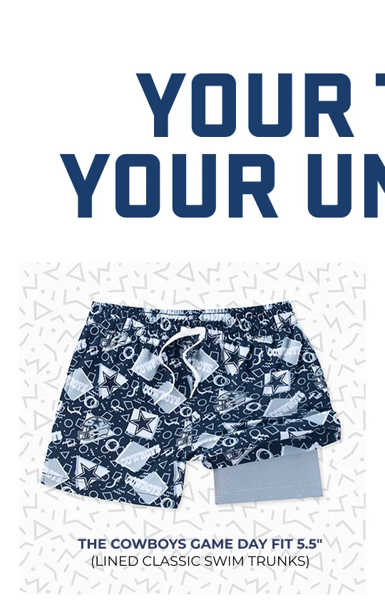 Lined Classic Swim Trunk: The Cowboys Game Day Fits 5.5"