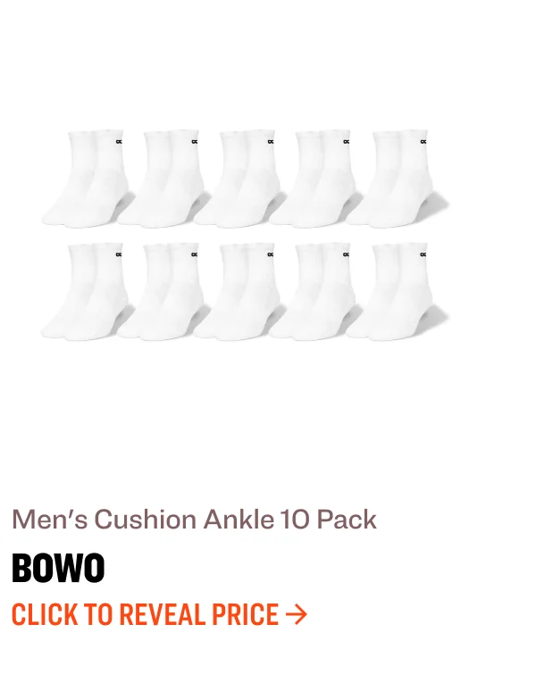 Men's cushion ankle 10 pack bowo Click to reveal price