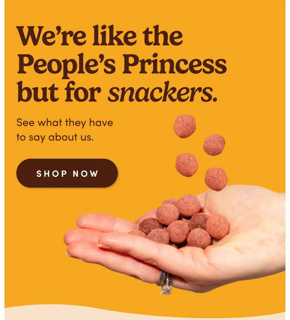 We’re like the People’s Princess but for snackers. See what they have to say about us; Shop Now