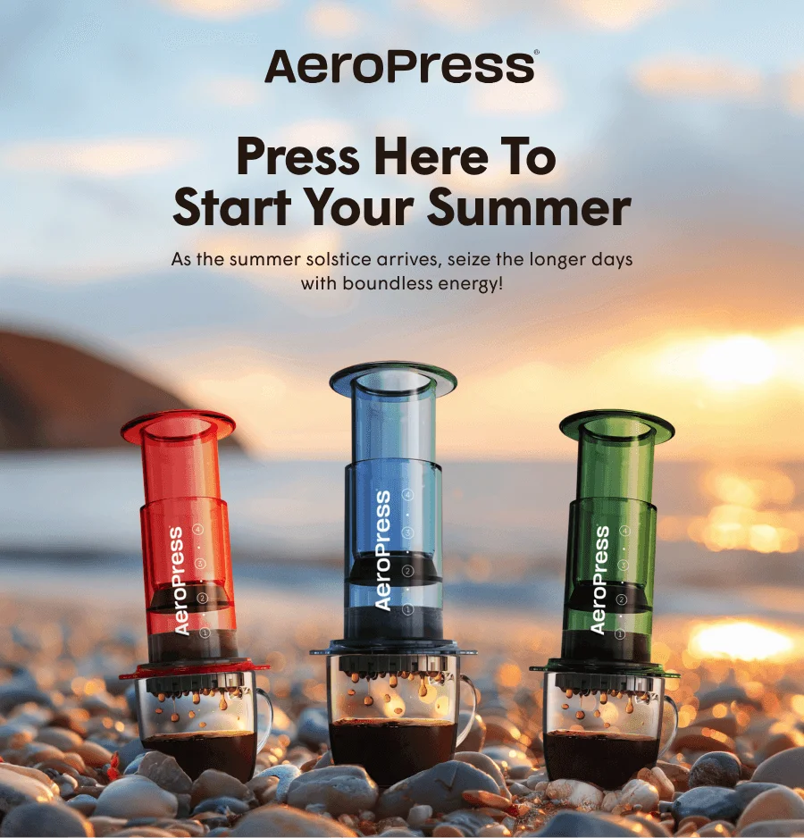 AeroPress Clear Colors on the Sand -  Start Your Summer