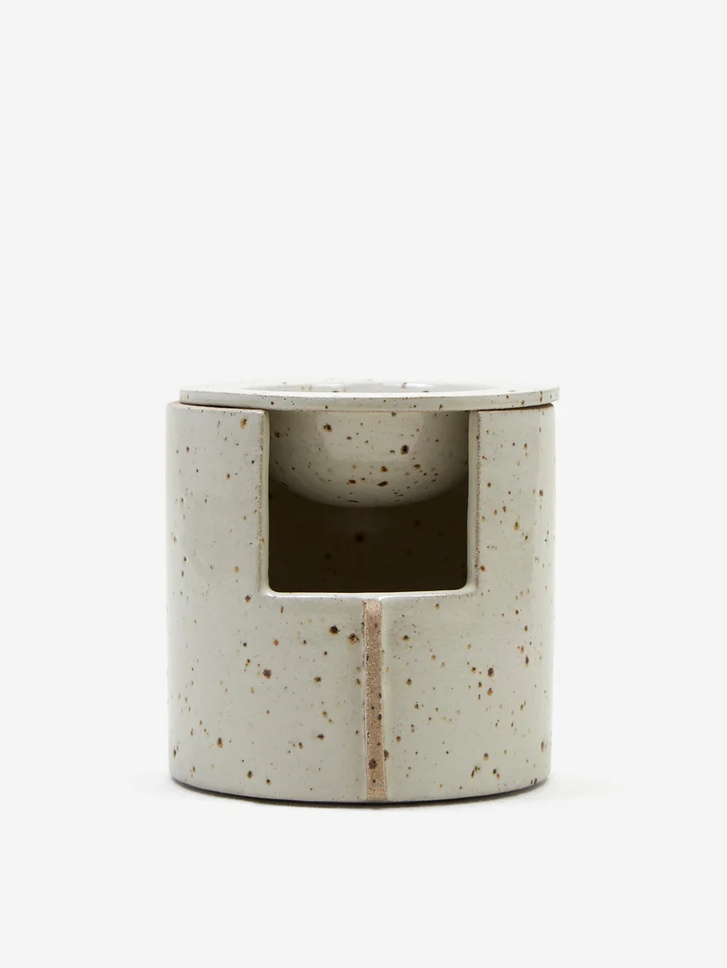 Image of Silverceramics Handmade Oil Burner - White Fleck