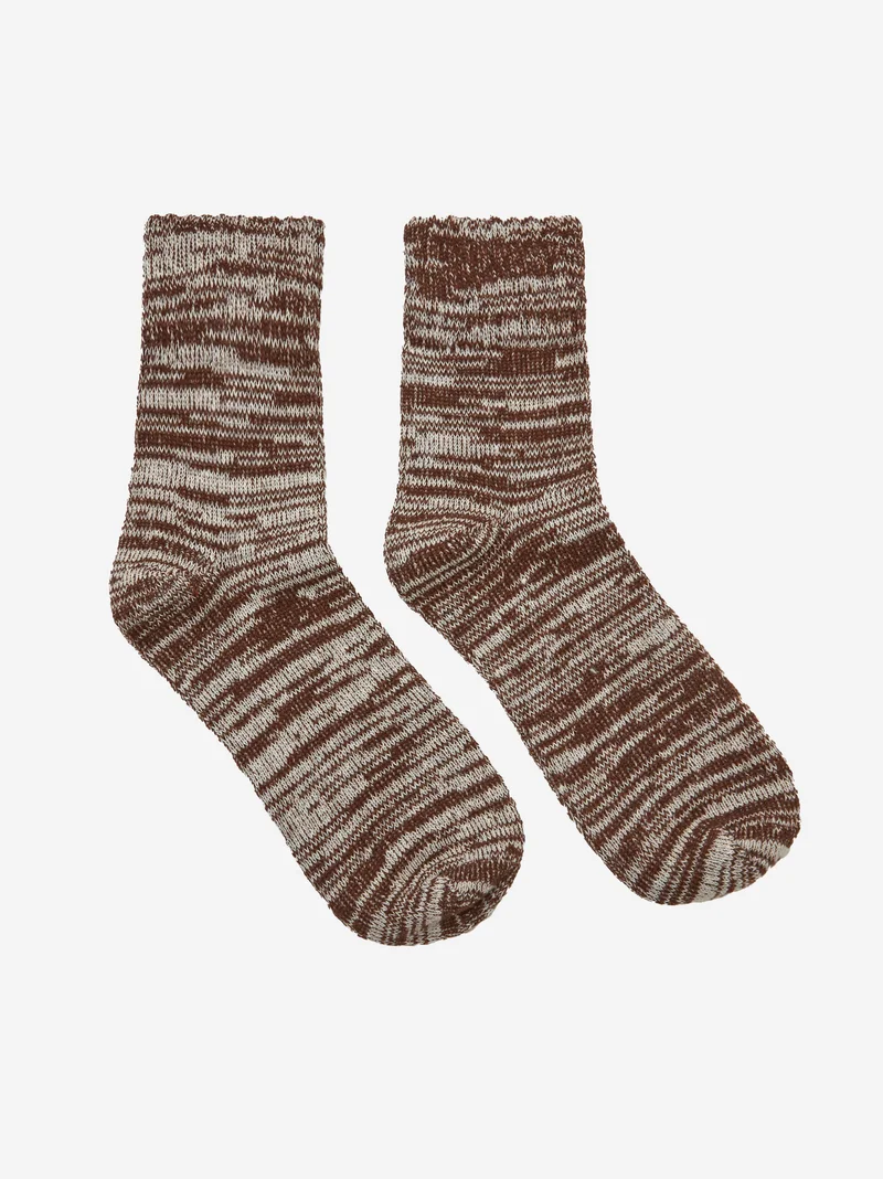 Image of Goodhood Worldwide Space Dye Socks - Brown/White