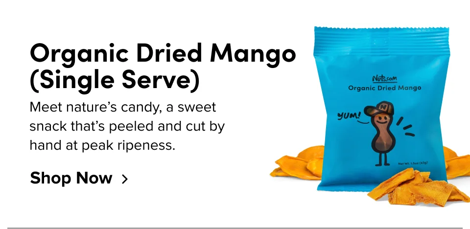 Organic Dried Mango (Single Serve) Meet nature’s candy, a sweet snack that’s peeled and cut by hand at peak ripeness. Shop now.