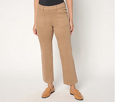 Isaac Mizrahi Live! Regular Colored Denim Utility Jeans  Size Plus 28  Camel
