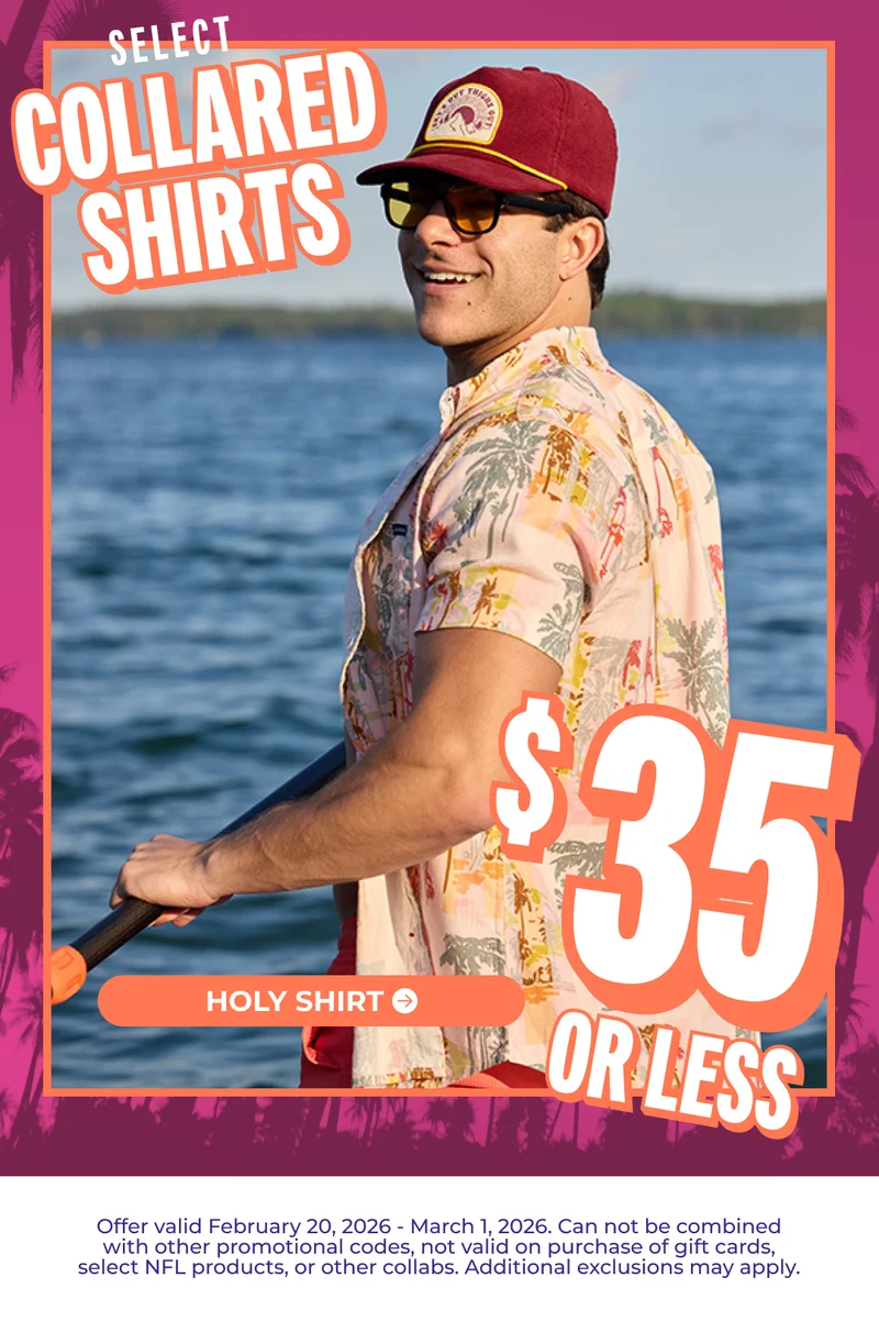 SELECT COLLARED SHIRTS NOW $35 OR LESS