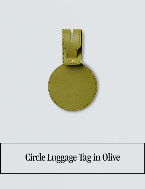 Circle Luggage Tag in Olive
