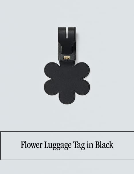 Flower Luggage Tag in Black