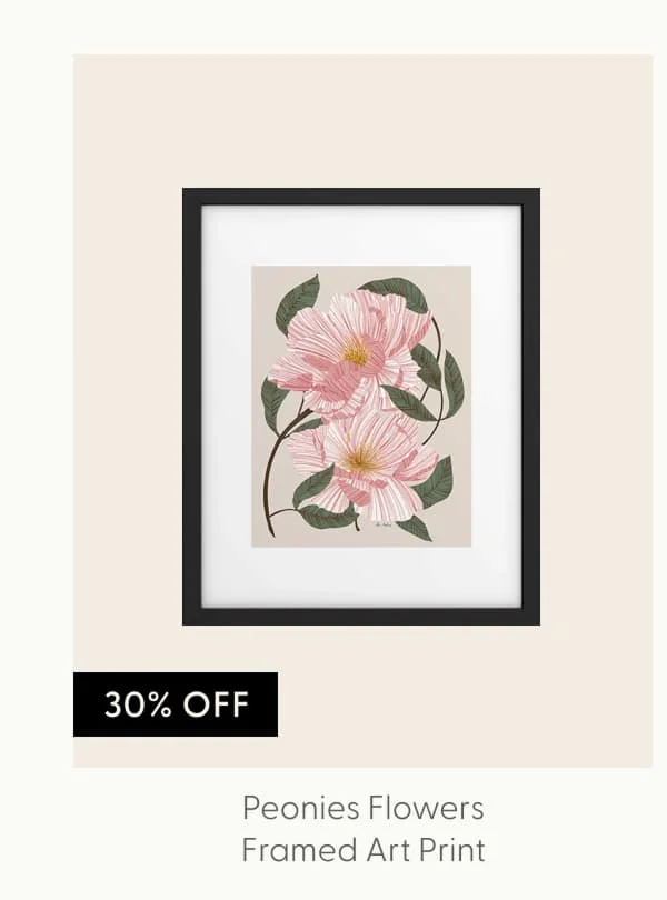 Peonies flowers I Framed Art Print