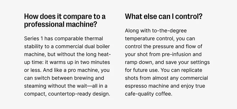 How does it compare to a professional machine? What else can I control?