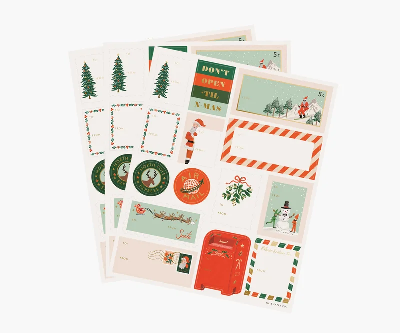 Image of Holiday Gift Stickers - Santa's Workshop