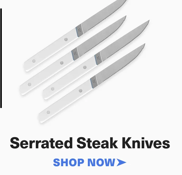 White Serrated Steak Knives